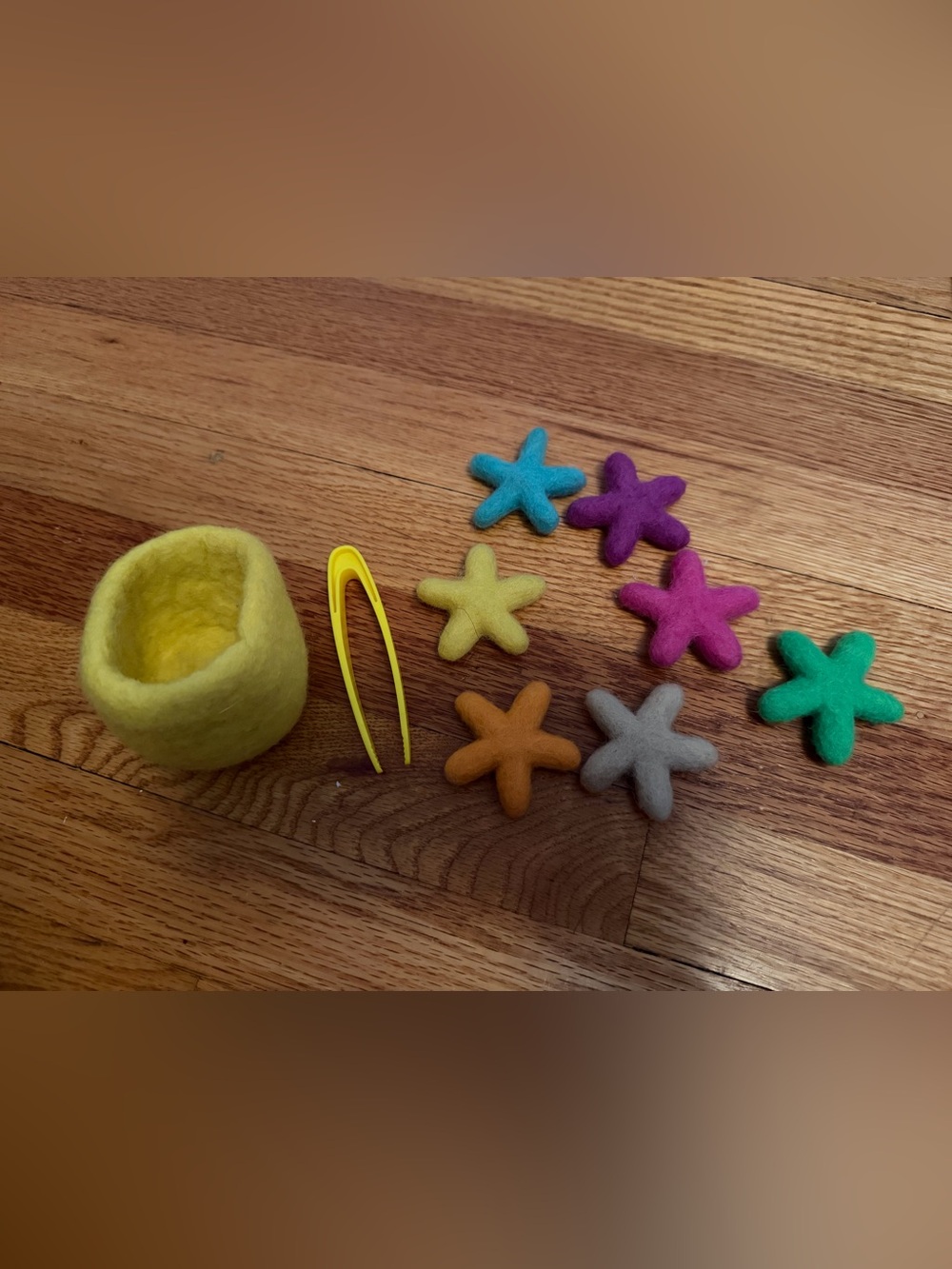 Plush Felt Starfish Play Set - Yellow, Blue, Purple, Pink, Green, Orange, Gray